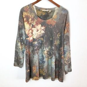 Soft Surroundings Top XS (2-4) Scoop Neck Floral